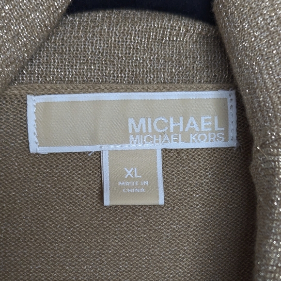 MICHAEL Michael Kors Gold Lurex Cowl Neck Dolman Sleeve Sweater Top XL - Picture 3 of 14